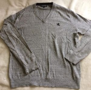 Express Men's Long Sleeve V Neck Gray in Large